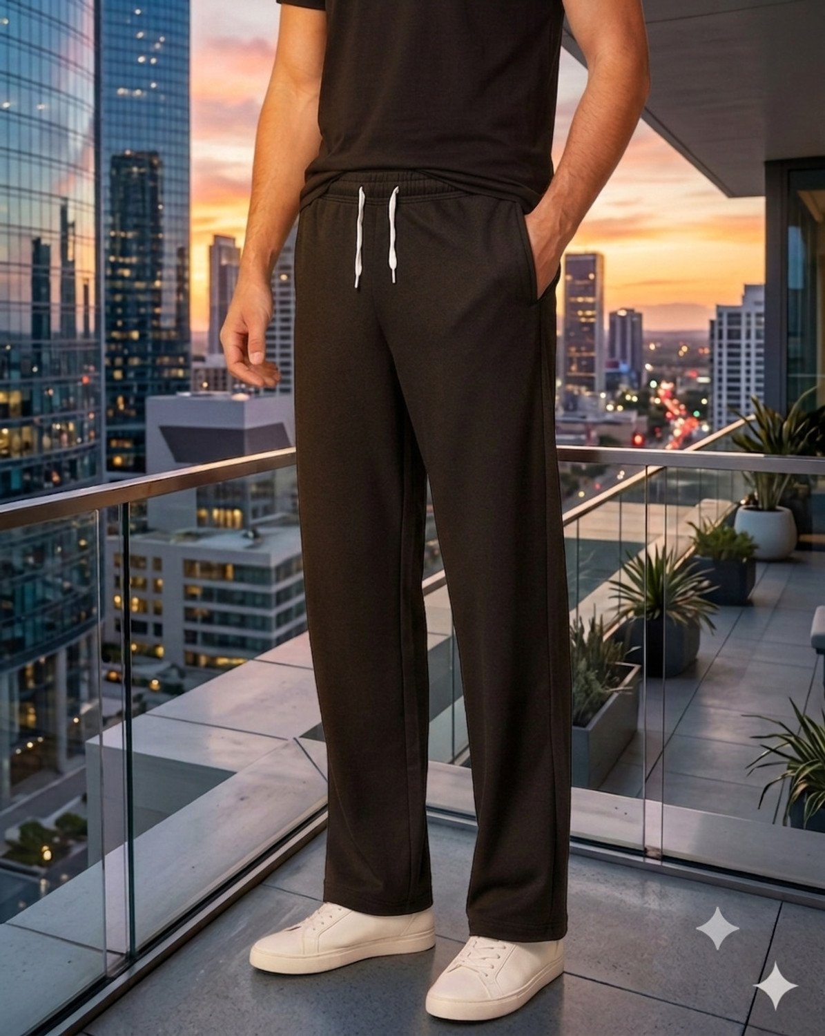METRONAUT Loose Fit Men Black Trousers