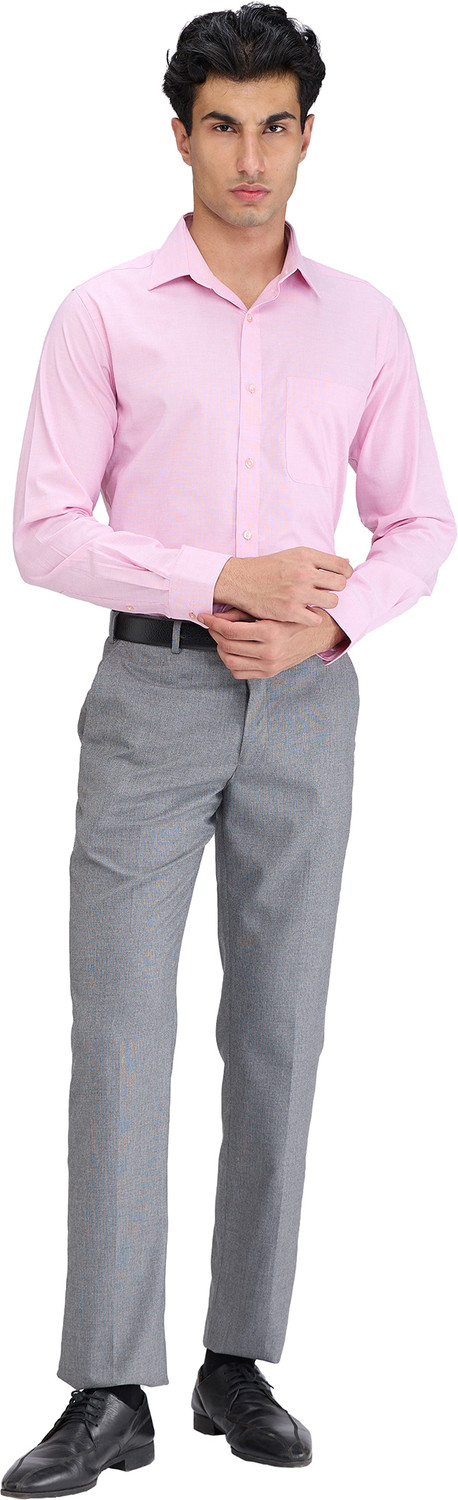 Image of PARK AVENUE Regular Fit Men Grey Trousers