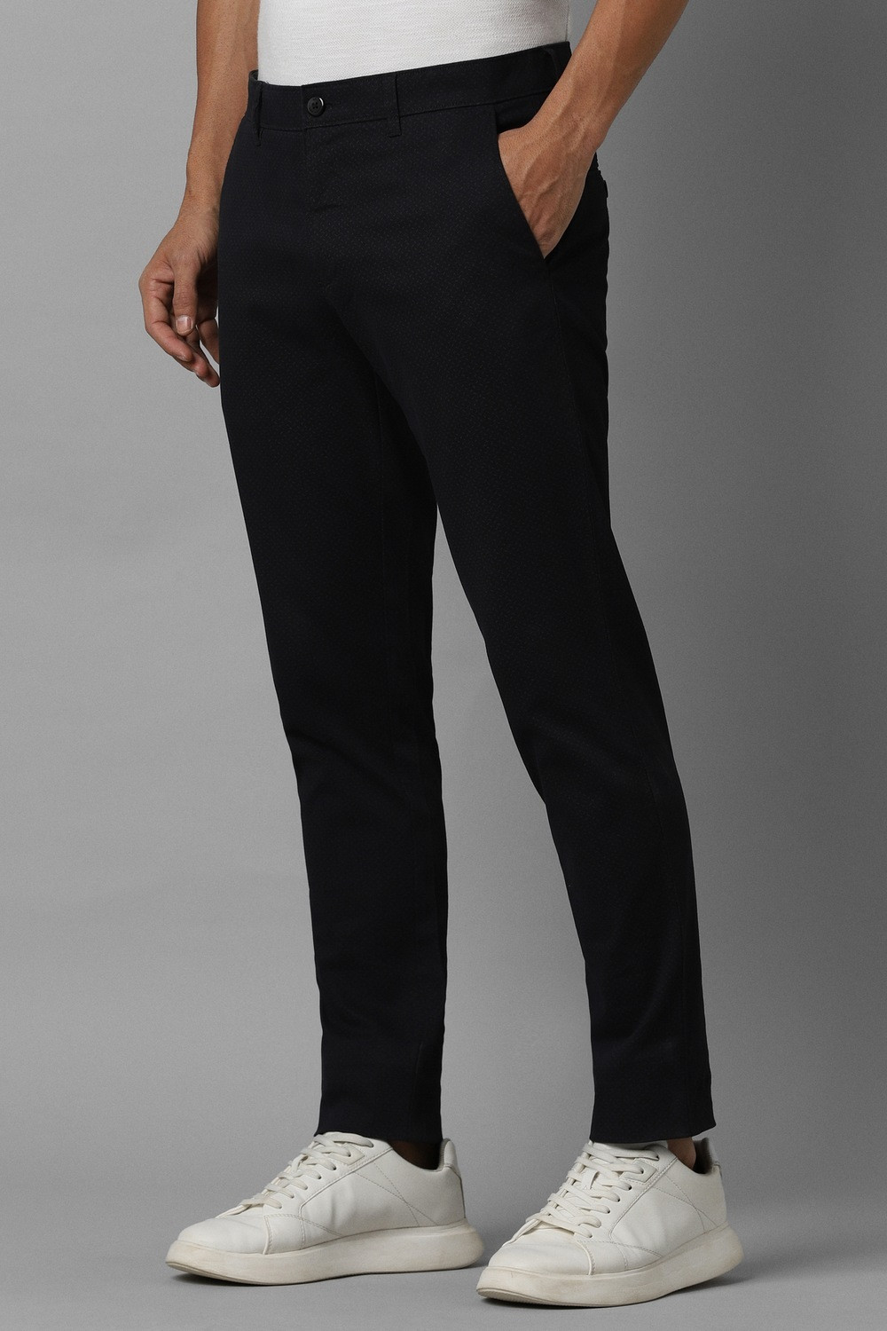 Image of Louis Philippe Sport Slim Fit Men Black Trousers