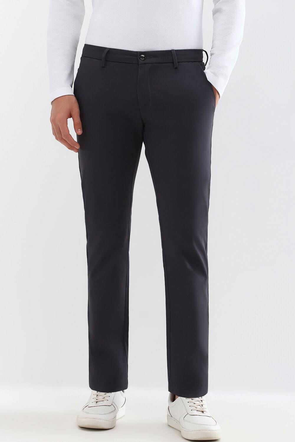 Allen Solly Slim Fit Men Grey Trousers