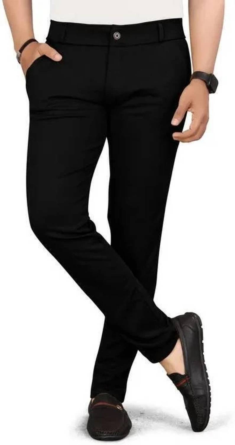 AVYRA Slim Fit Men Black Trousers