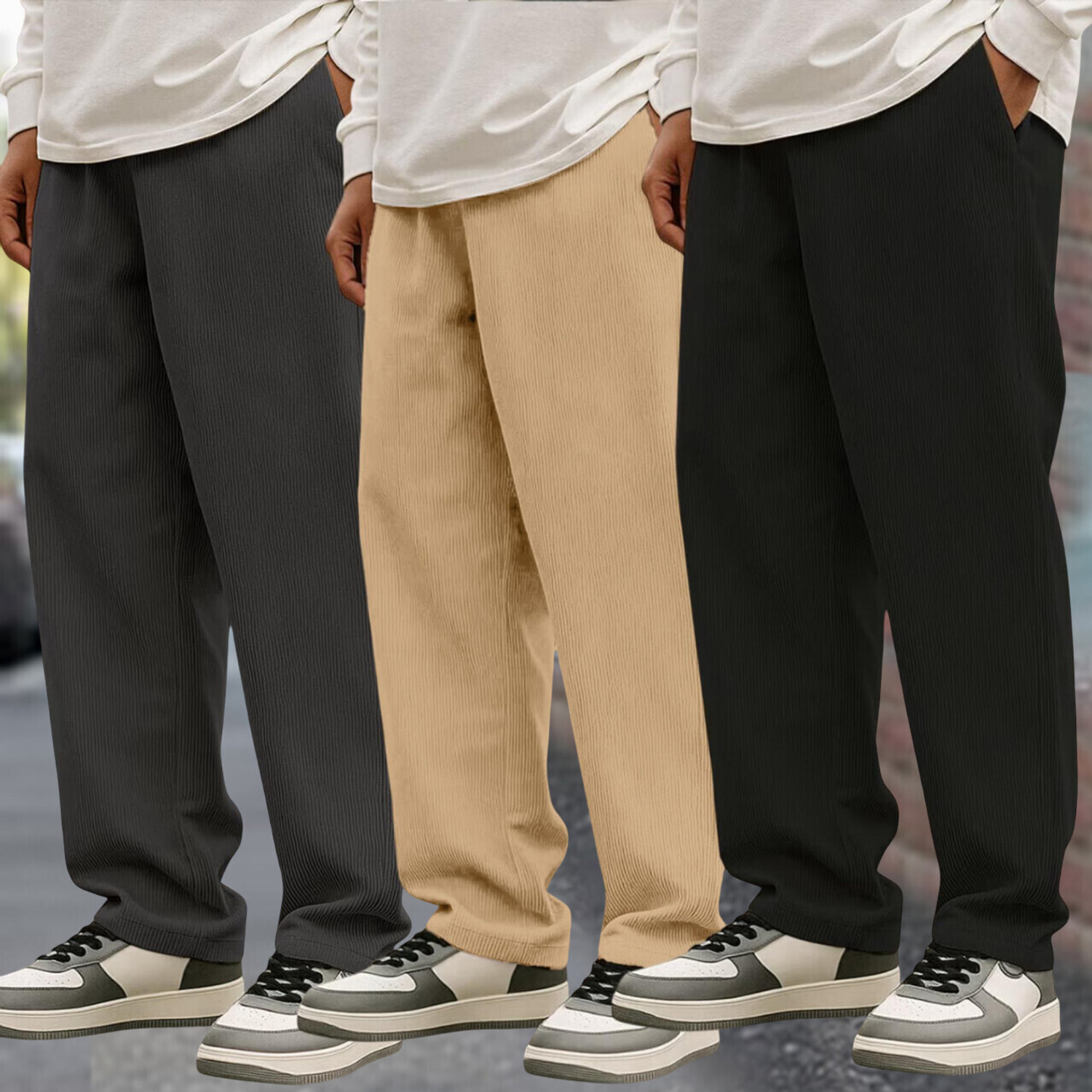 Image of METRONAUT Relaxed Men Multicolor Trousers