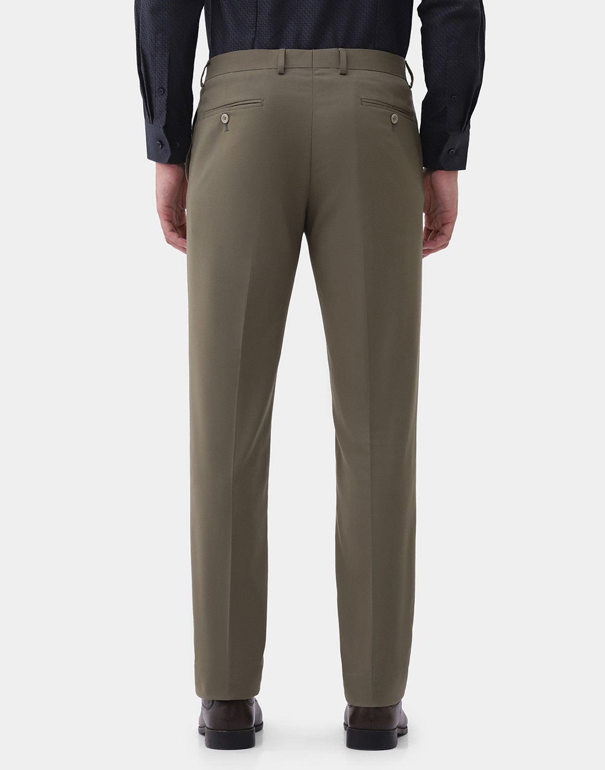 Image of Blackberrys Slim Fit Men Green Trousers