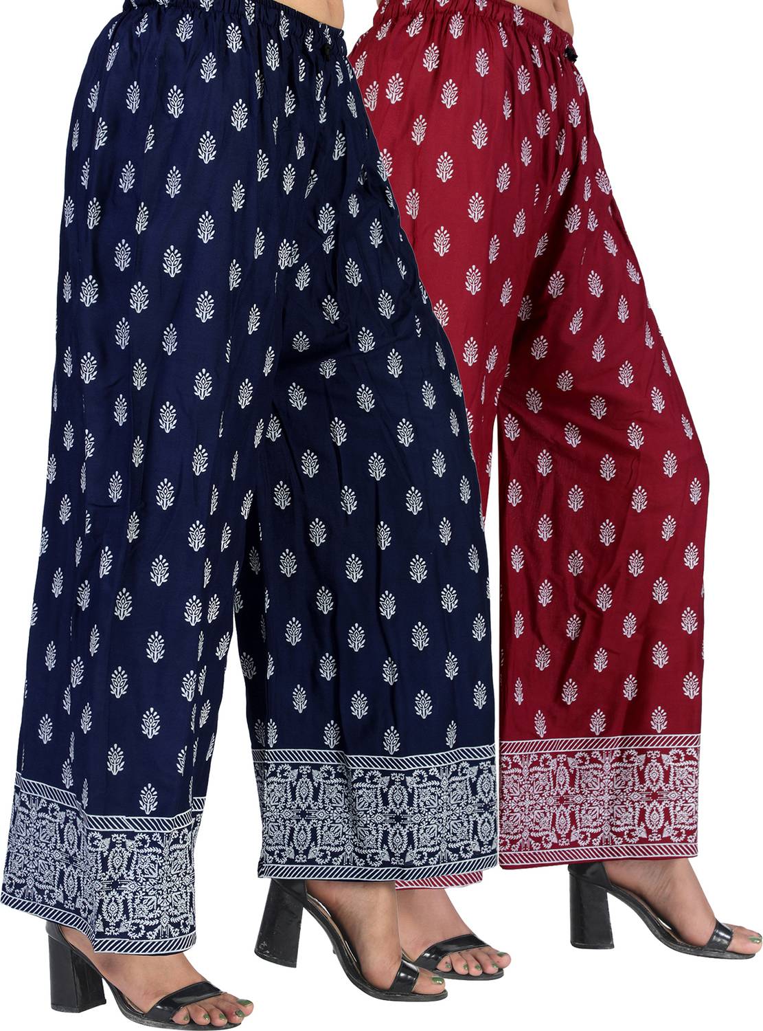 4K FASHION Relaxed Women Blue, Maroon Trousers