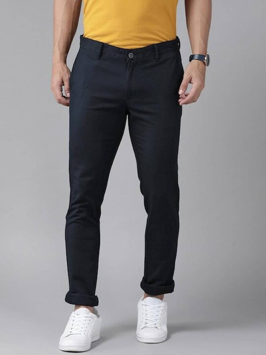 Blackberrys Skinny Fit Men Dark Blue Trousers