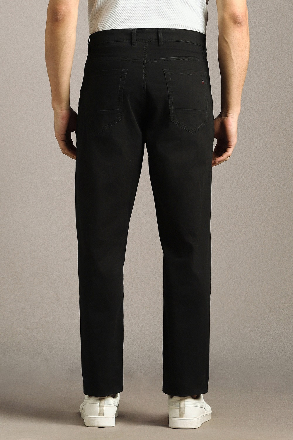 Image of LOUIS PHILIPPE Regular Fit Men Black Trousers