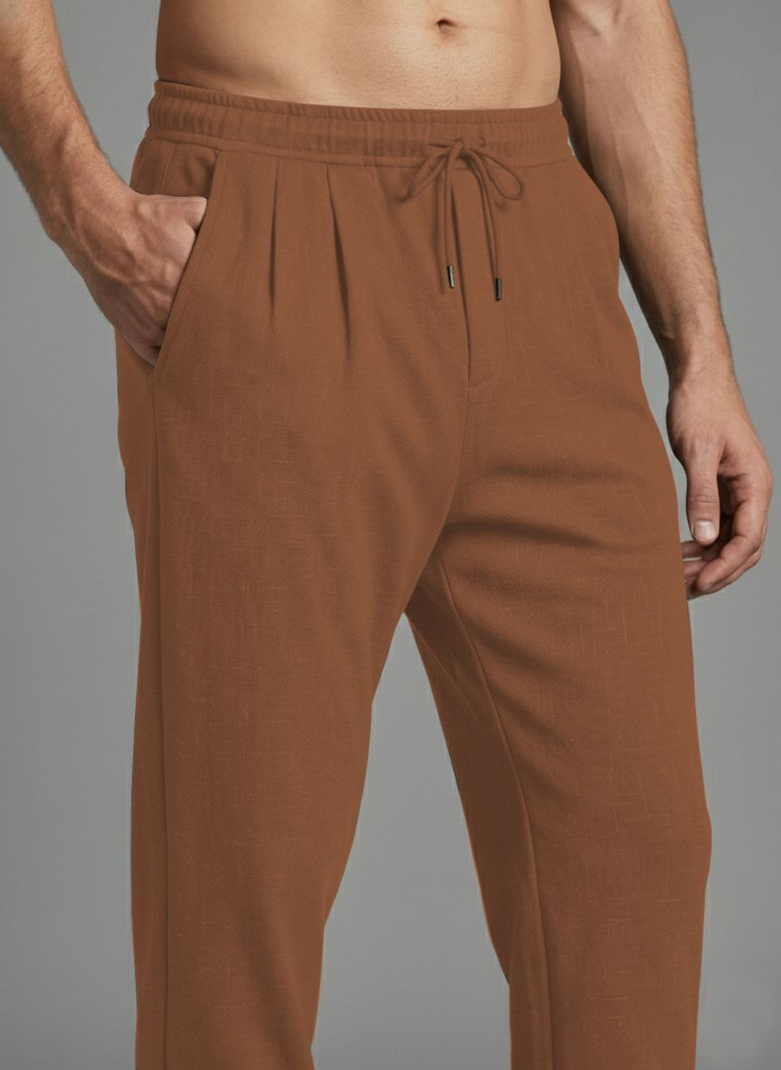 Image of INDICLUB Regular Fit Men Orange Trousers