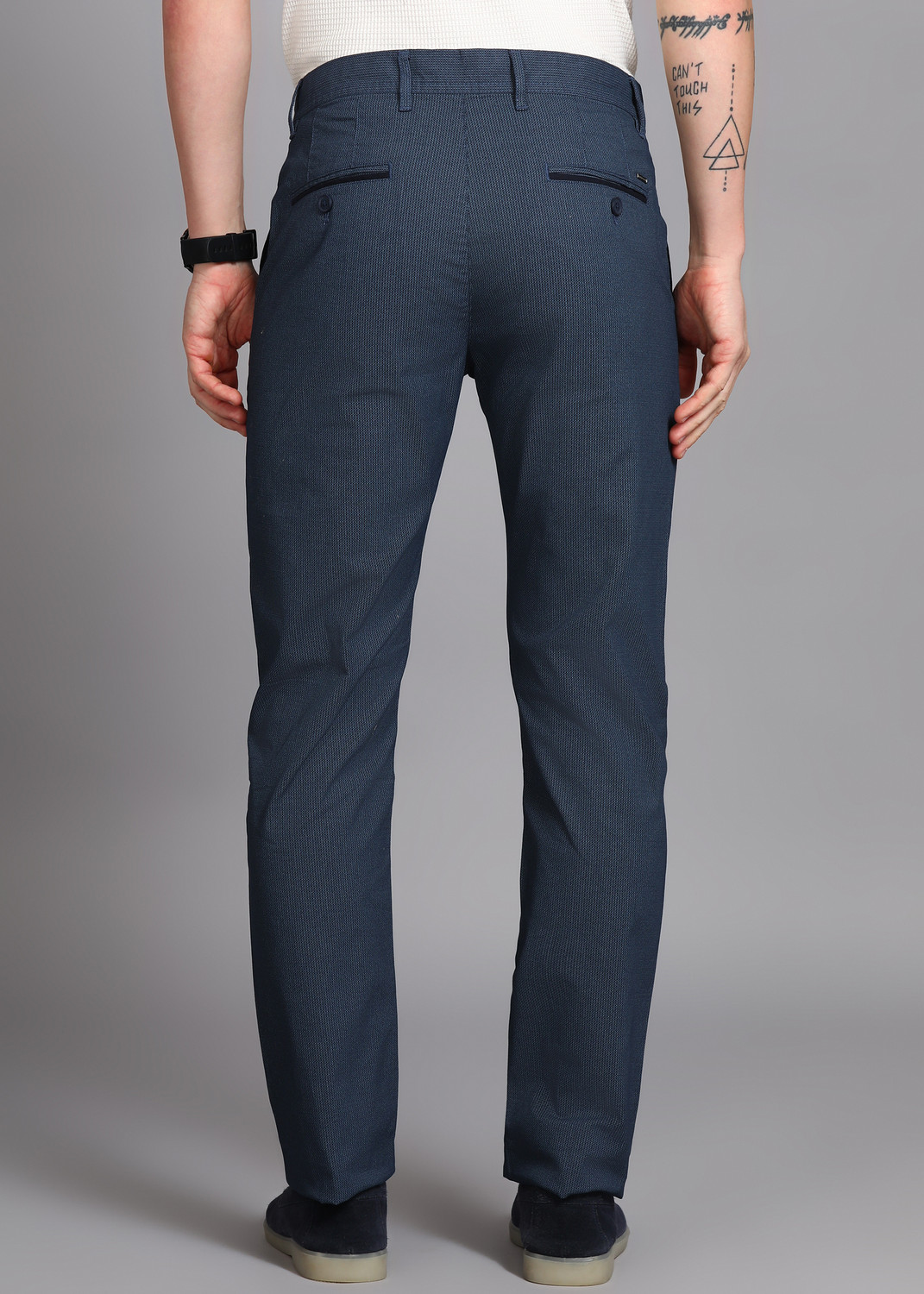 Image of PETER ENGLAND Regular Fit Men Dark Blue Trousers