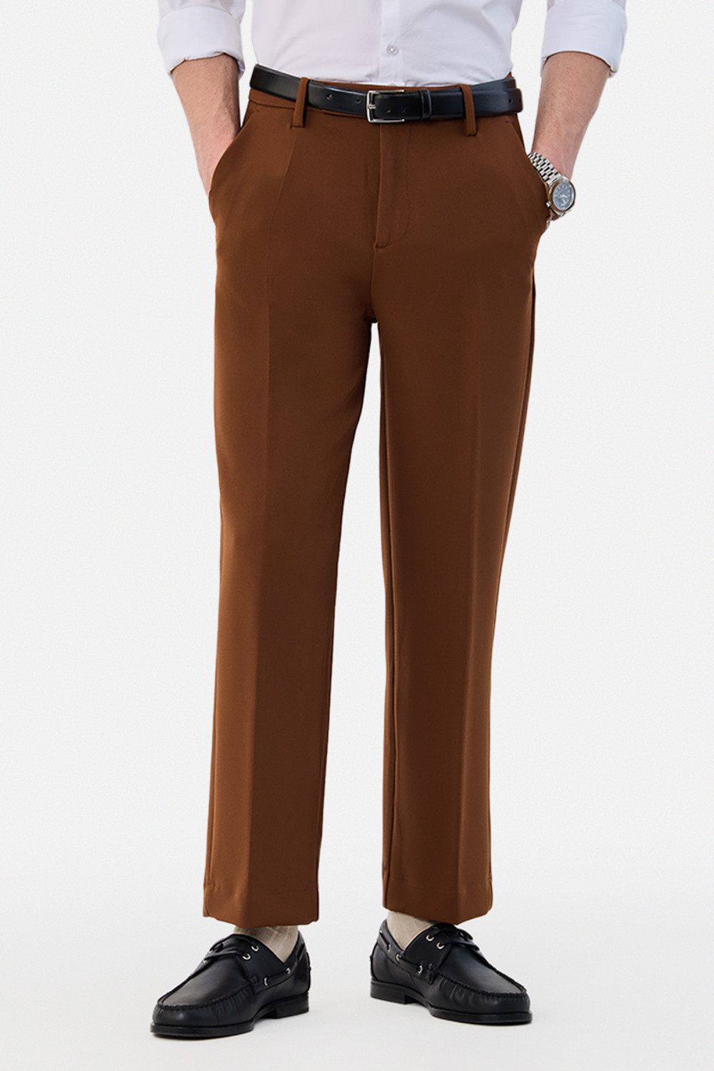 Image of Snitch Flared Men Brown Trousers