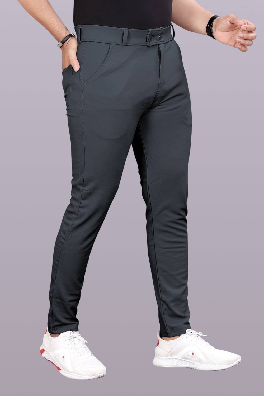 GIBBONTE Slim Fit Men Blue Trousers Pack of 2 - Image 4