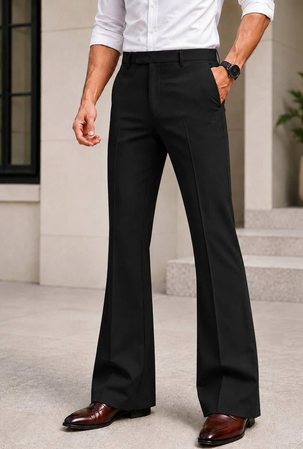 MOTREX Flared Black Men Trousers - Image 1