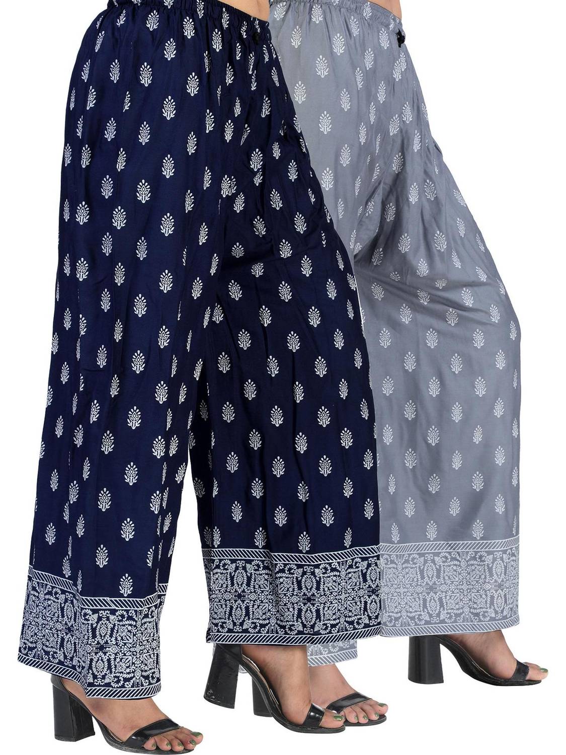 4K FASHION Relaxed Women Blue, Grey Trousers