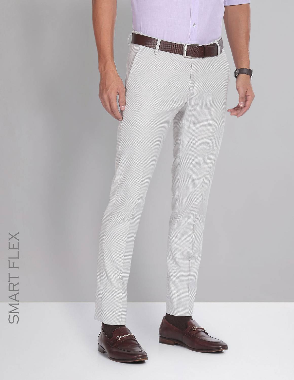 AD by Arvind Slim Fit Men Grey Trousers