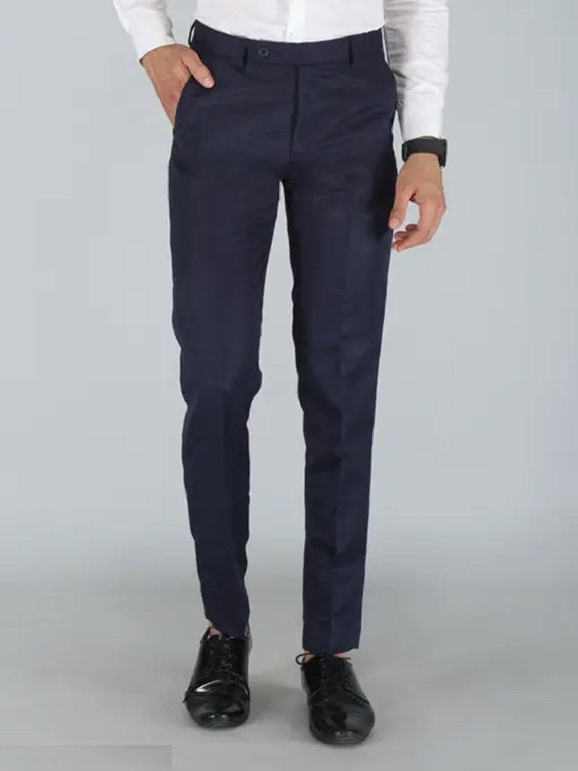 Image of BRDFASHION Slim Fit Men Blue Trousers