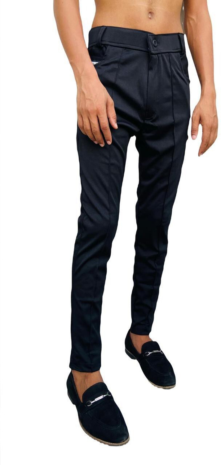 Image of Teakrs Skinny Fit Men Black Trousers