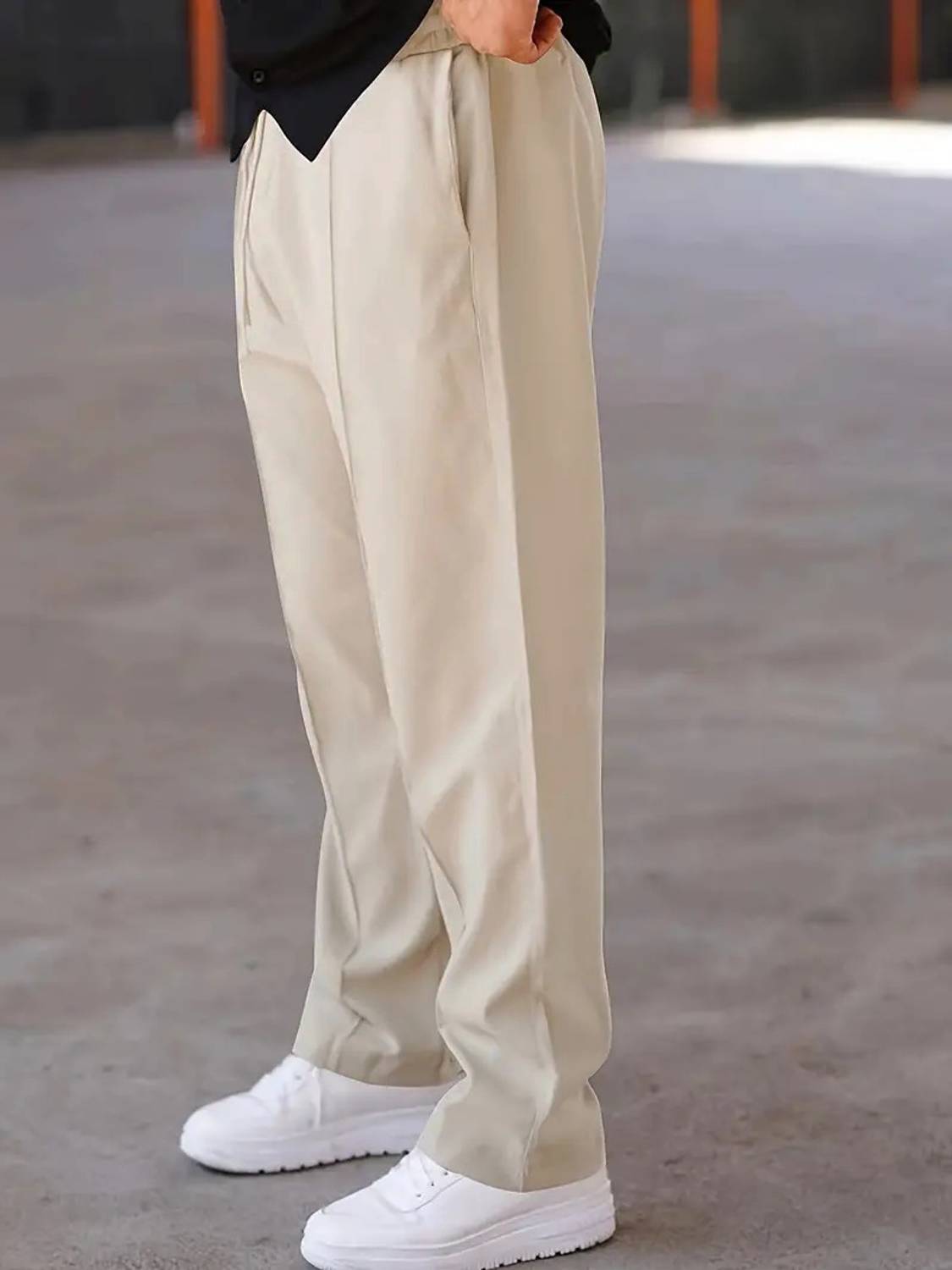 KAJARU Relaxed Men Beige Trousers - Image 5