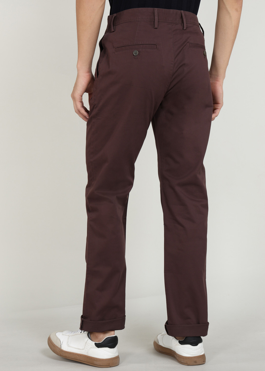 Image of PETER ENGLAND Slim Fit Men Brown Trousers