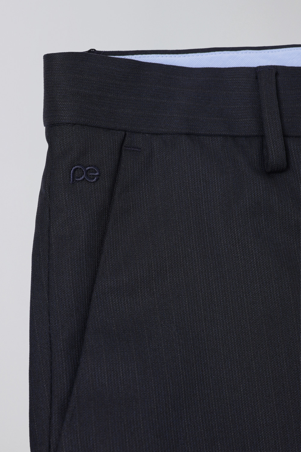 Image of PETER ENGLAND Men Slim Fit Blue Polyester Trousers