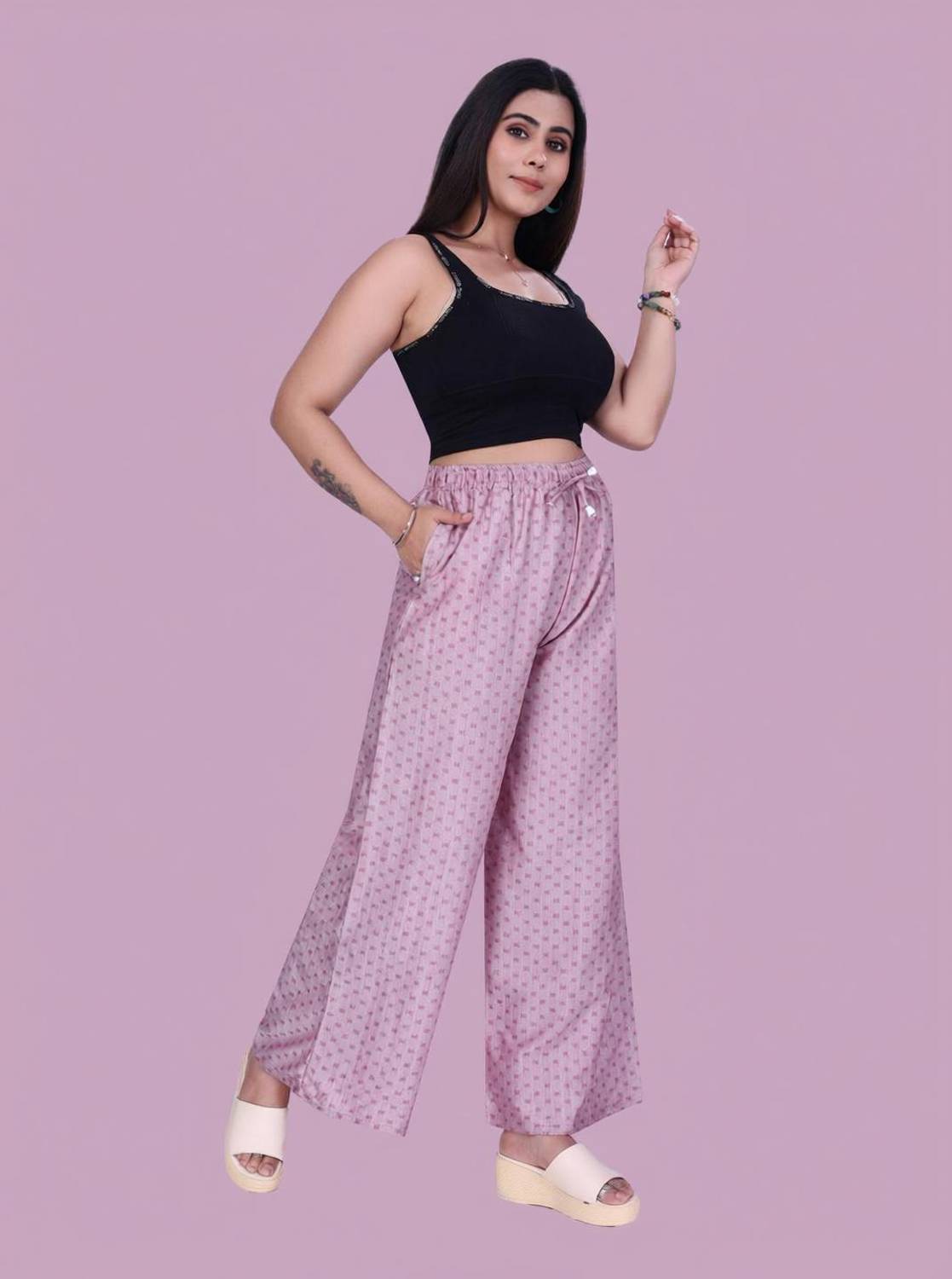 4K FASHION Relaxed Women Purple Trousers