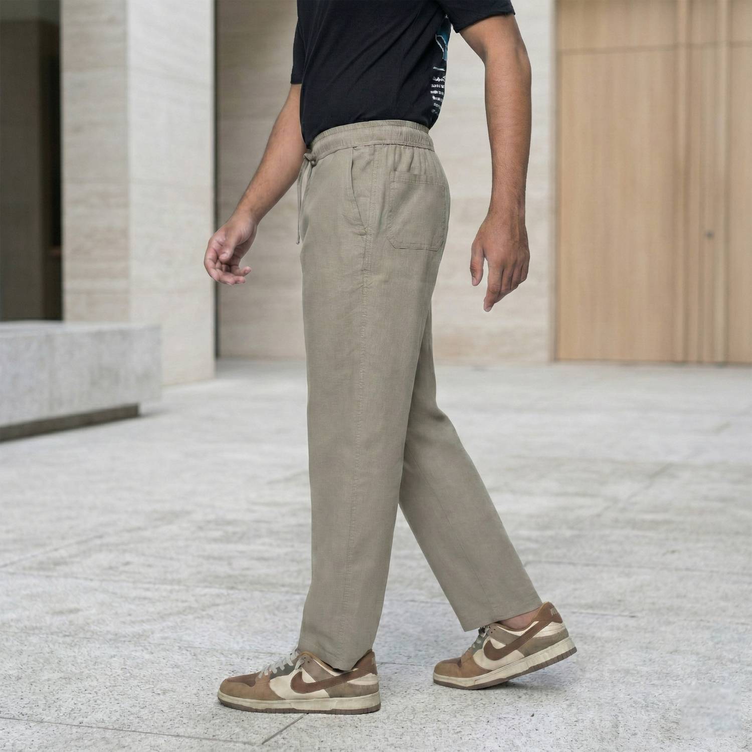 kayko Men Beige Trousers Regular Fit - Image 3