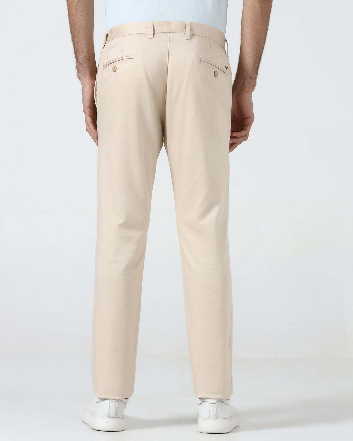 Image of Blackberrys Regular Fit Men Beige Trousers