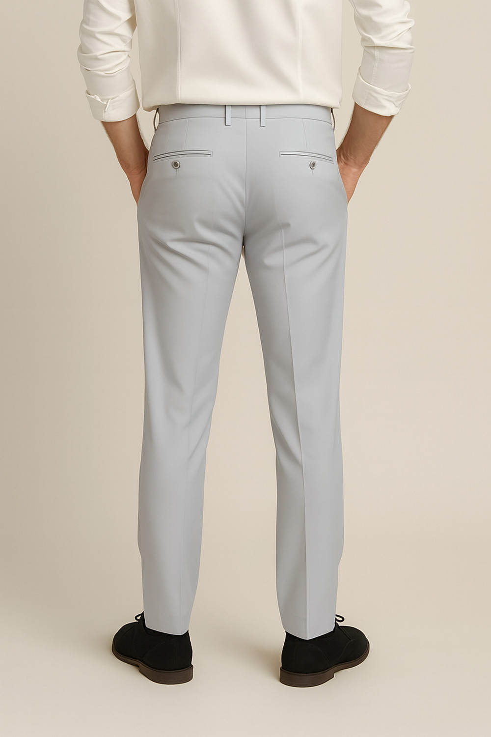 Image of METRONAUT Regular Fit Men Grey Trousers