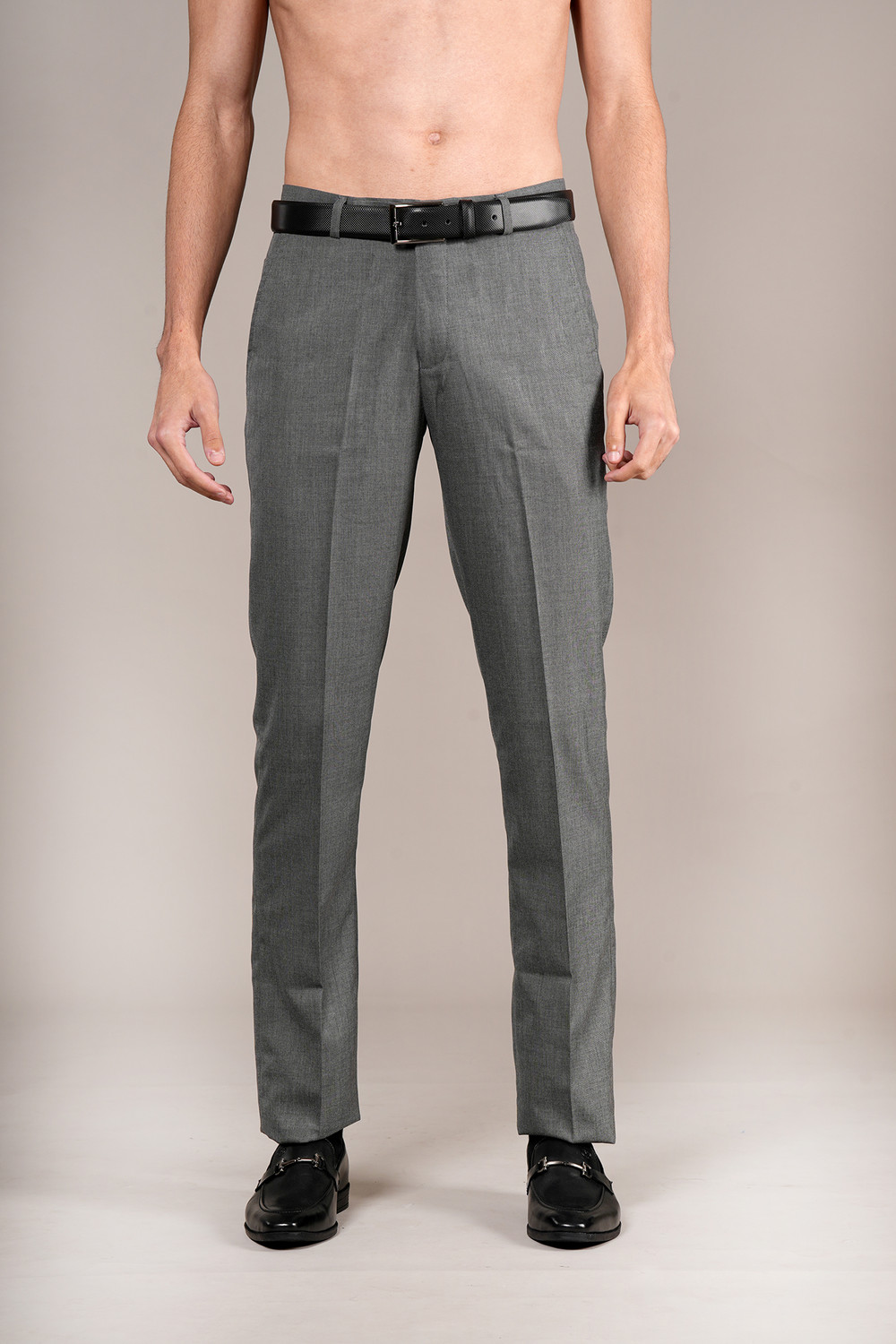 Image of CANTABIL Regular Fit Men Grey Trousers