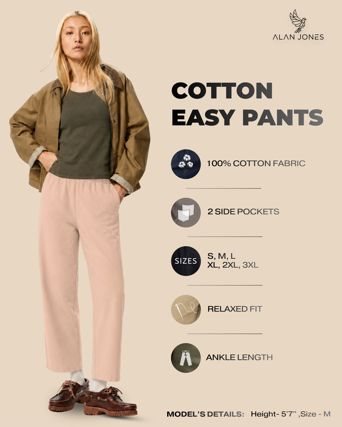 Image of Alan Jones Relaxed Women Pink Trousers