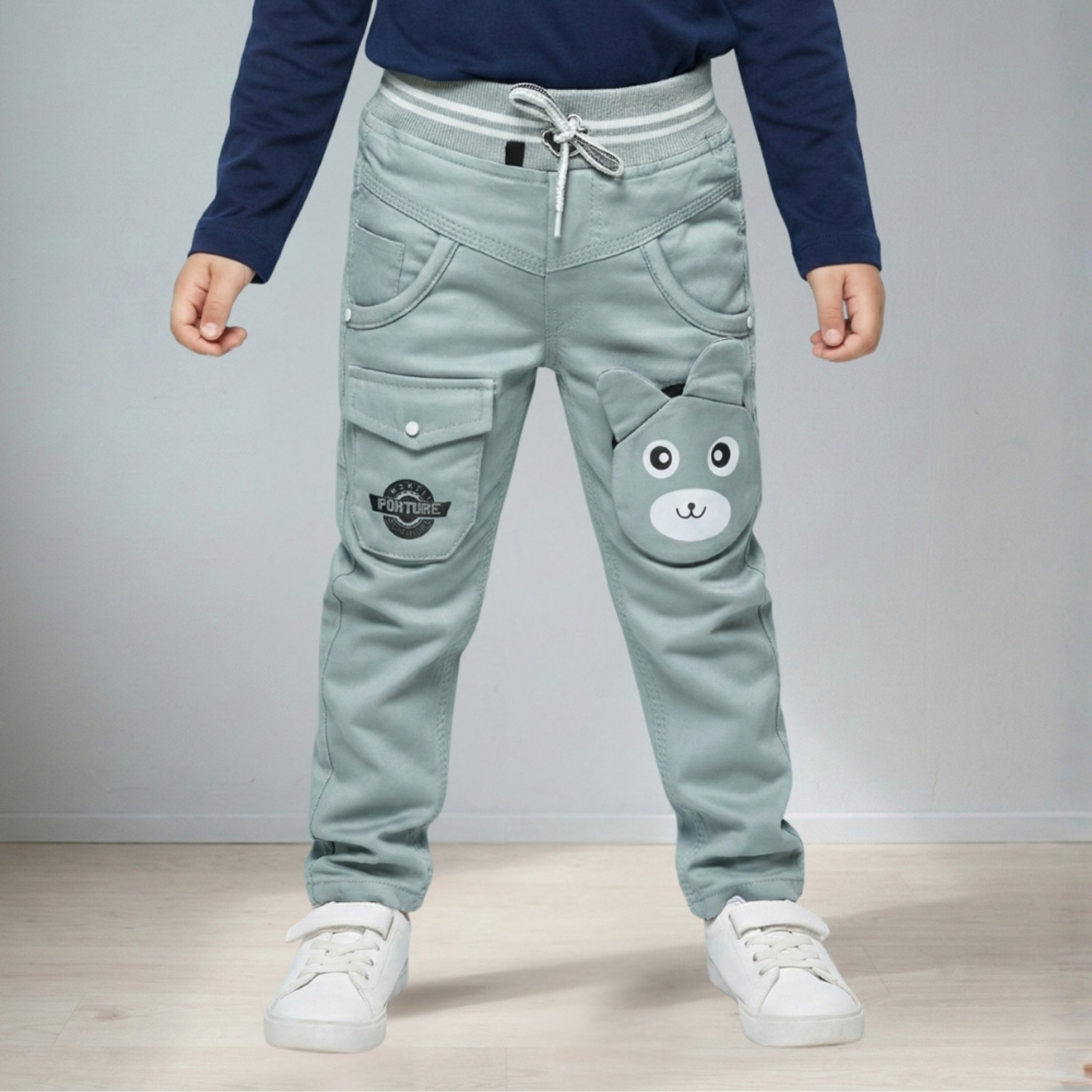 Image of Busted Regular Fit Boys & Girls Light Green Trousers