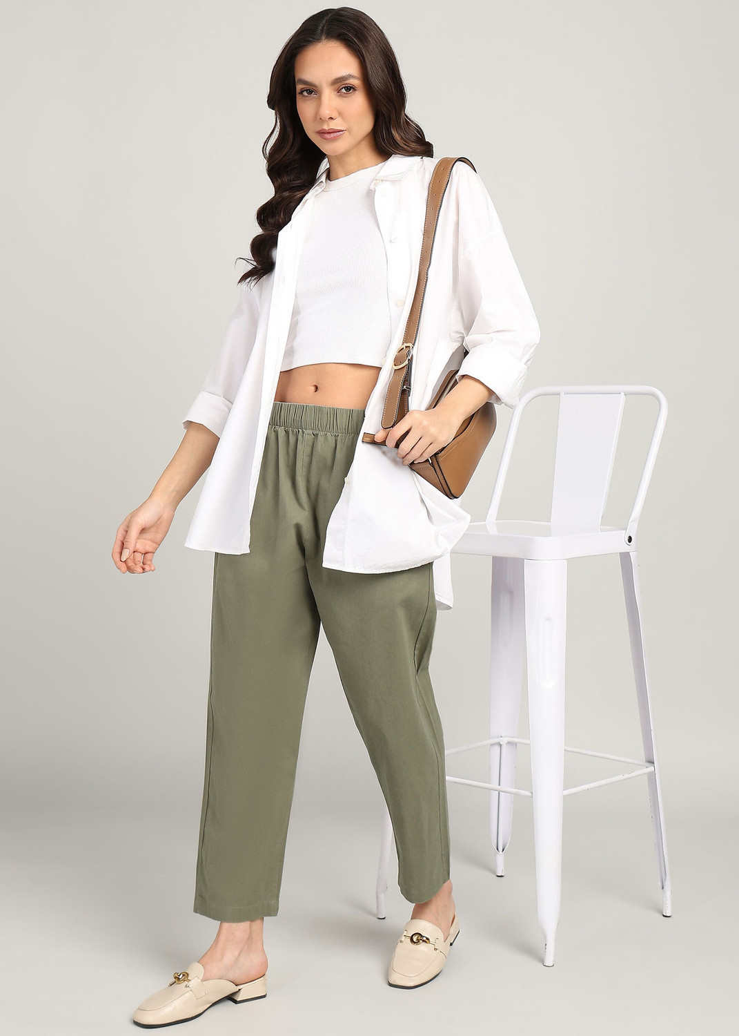 Image of Alan Jones Relaxed Women Dark Green Trousers