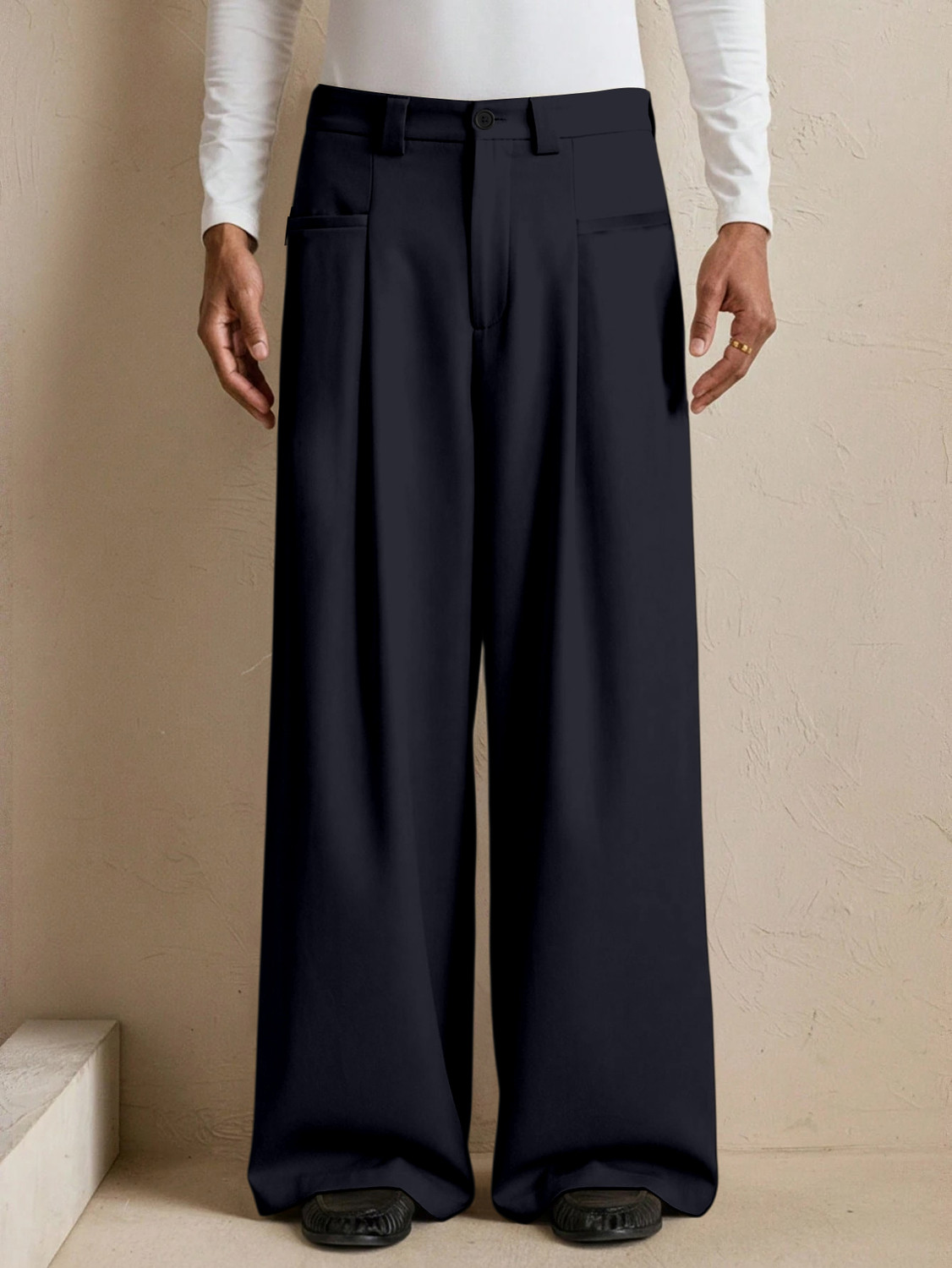 Image of Rajovati Loose Fit Men Grey Trousers