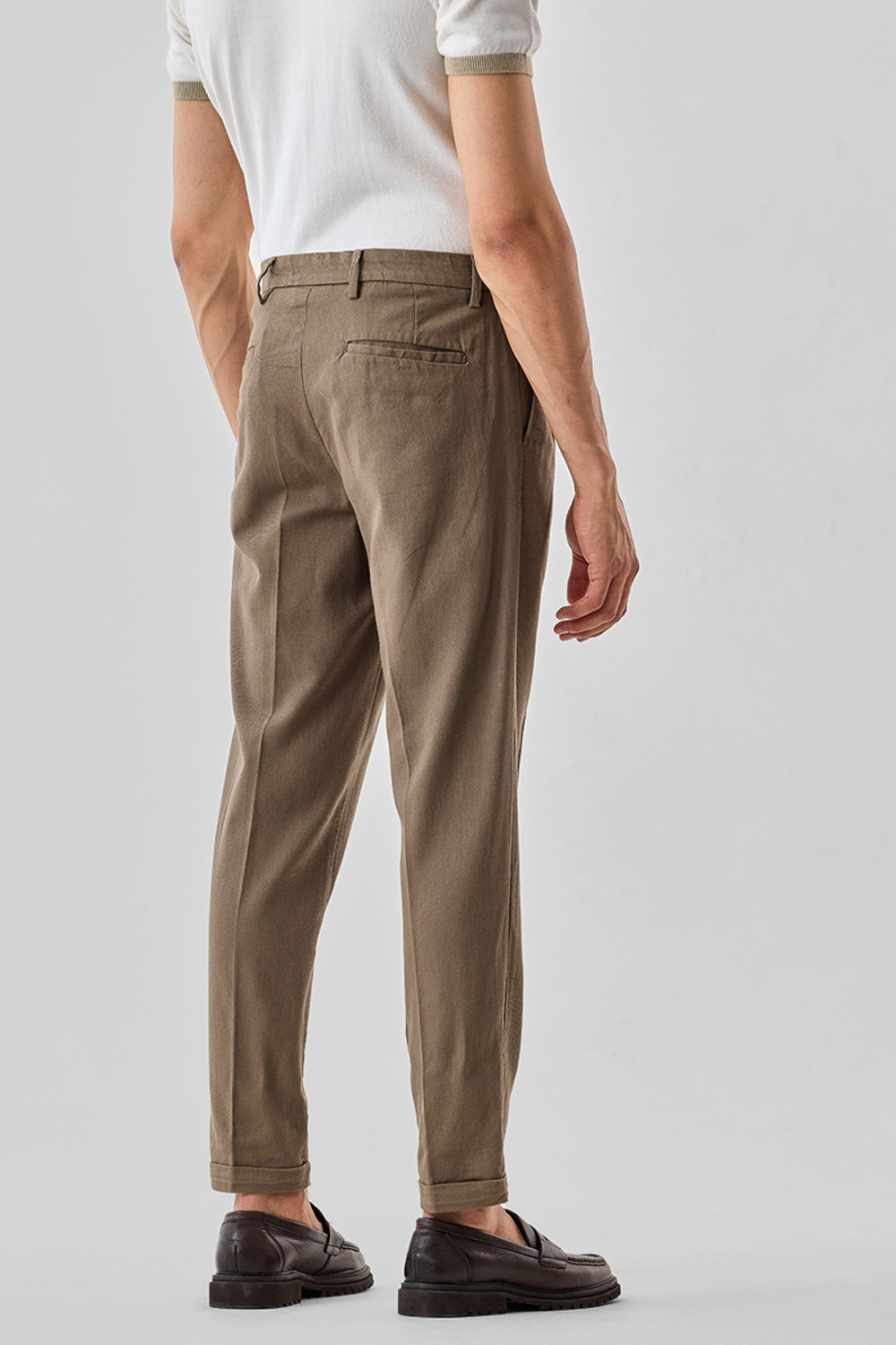 Image of Snitch Slim Fit Men Brown Trousers