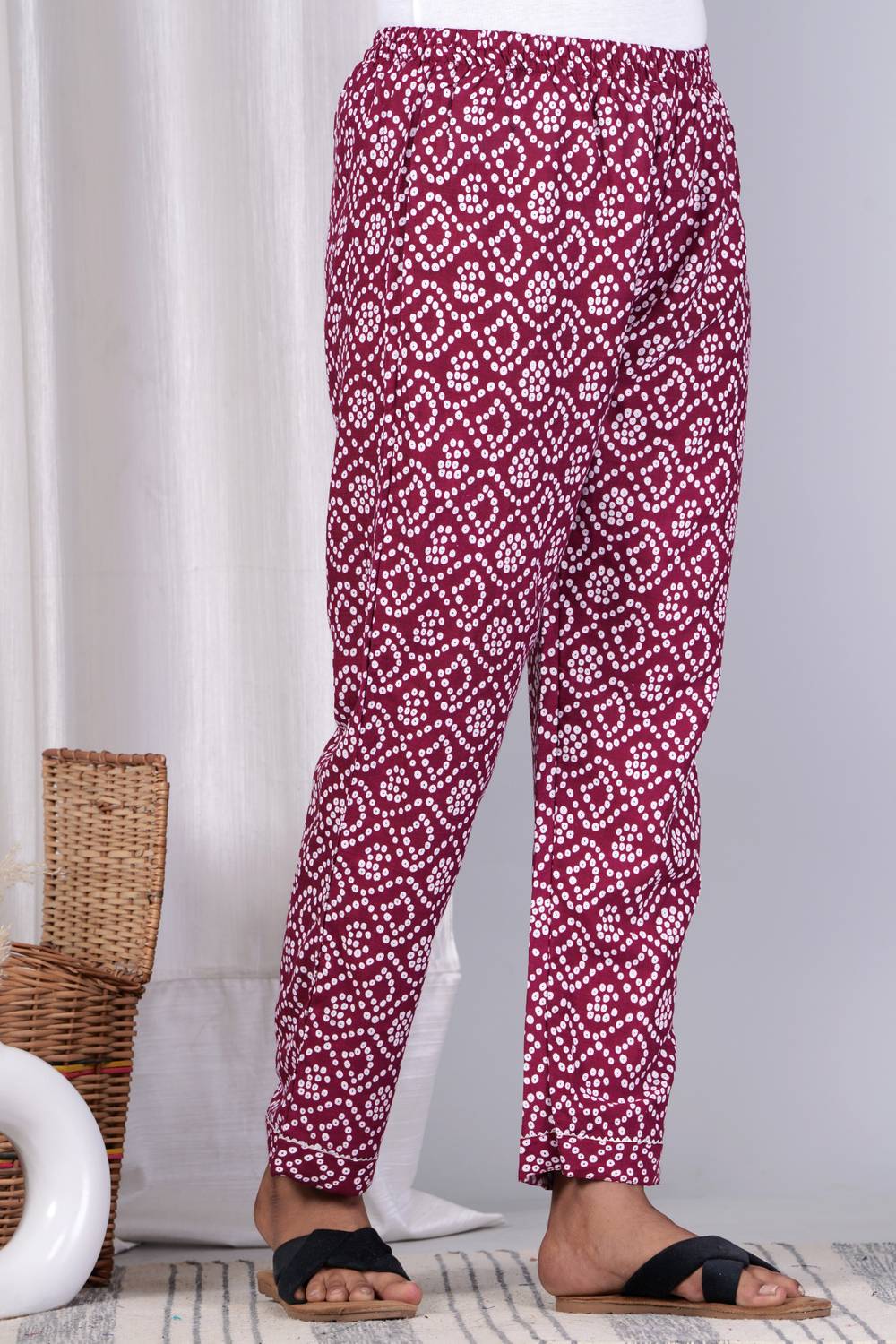 Baba Kurti Regular Fit Women Red Trousers