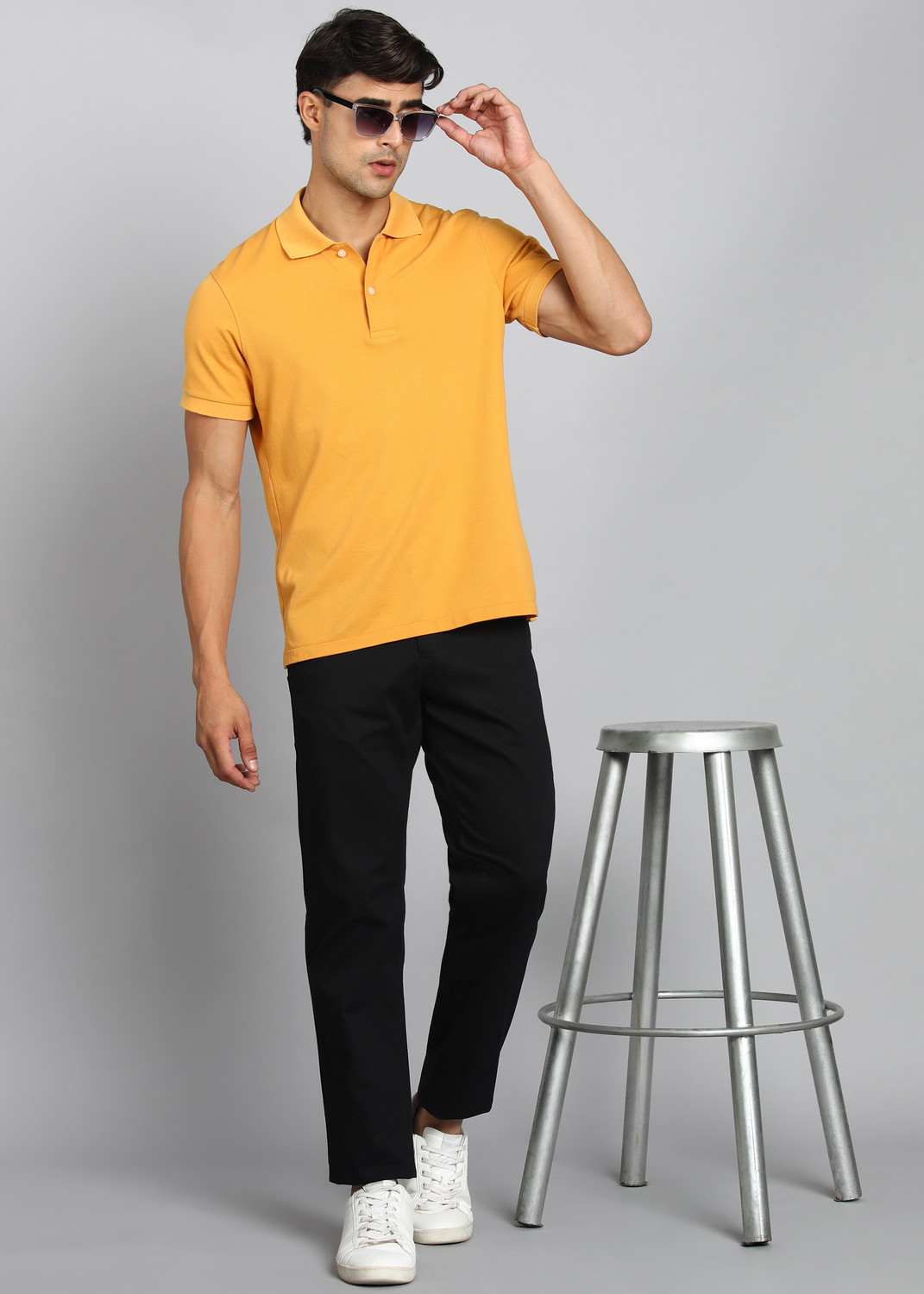 Image of Allen Solly Regular Fit Men Blue Trousers
