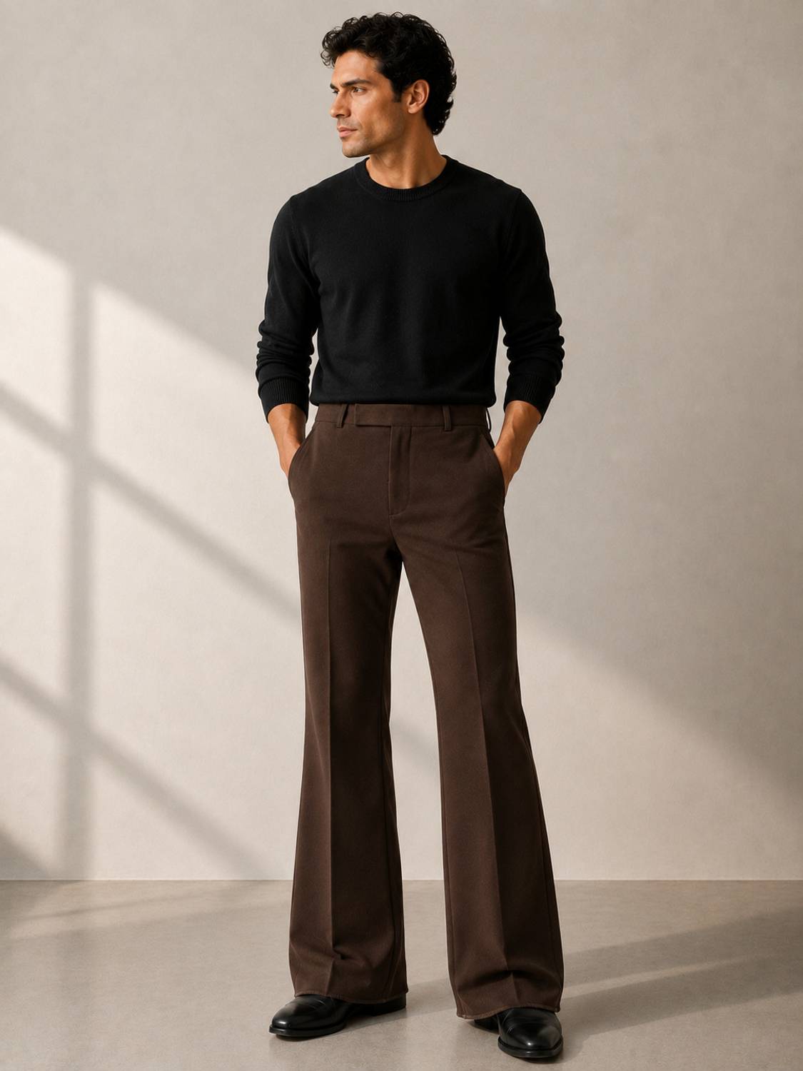 ARAENTERPRISES Flared Men Brown Trousers