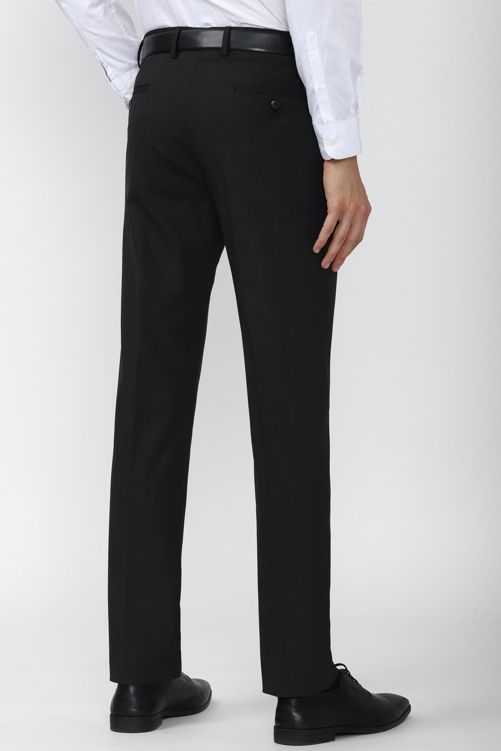Image of PETER ENGLAND Slim Fit Men Black Trousers