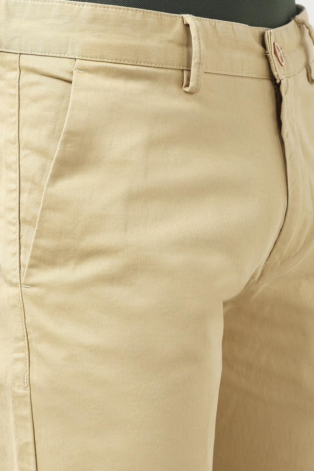 Image of PETER ENGLAND Slim Fit Men Beige Trousers
