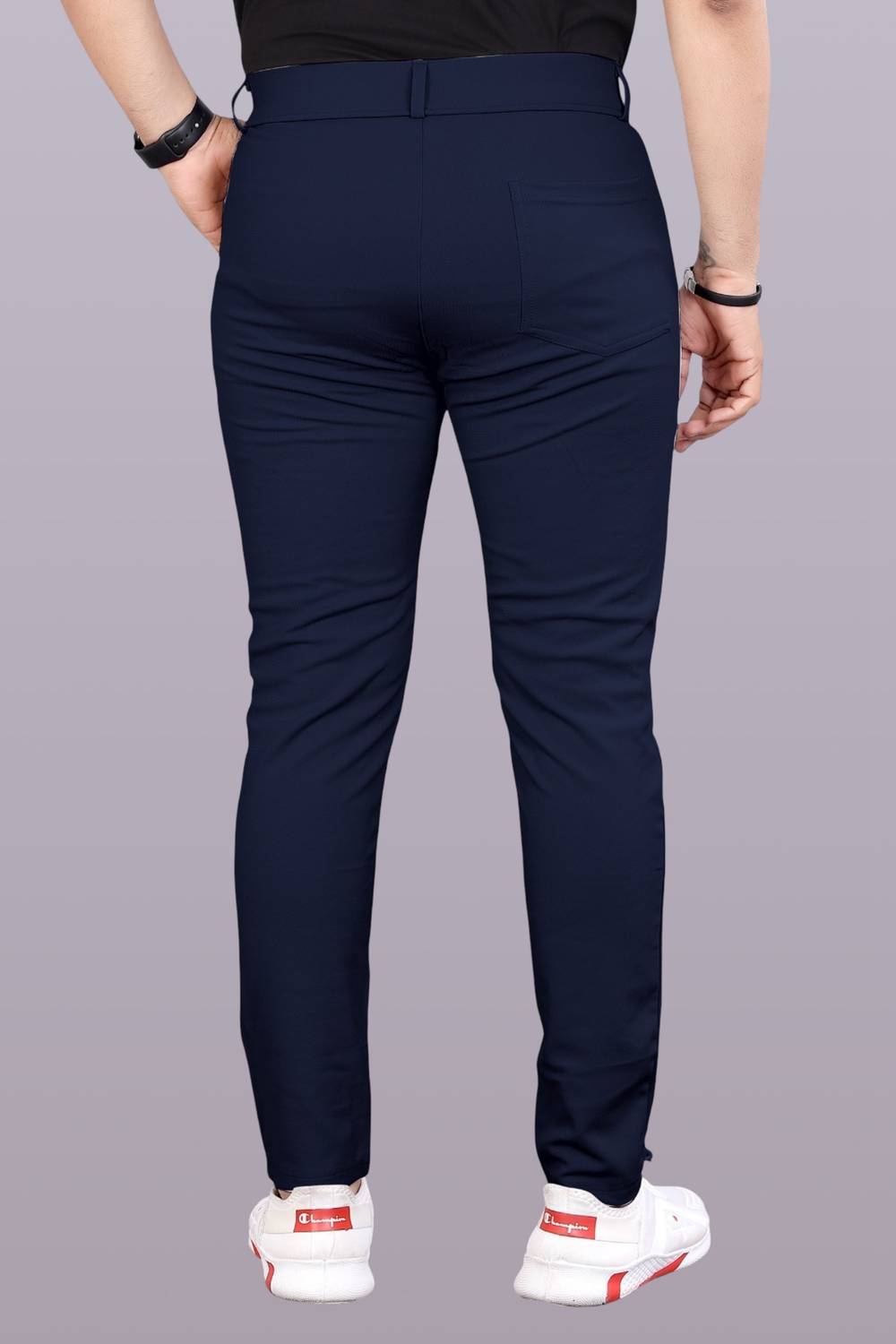 GIBBONTE Slim Fit Men Blue Trousers Pack of 2 - Image 3