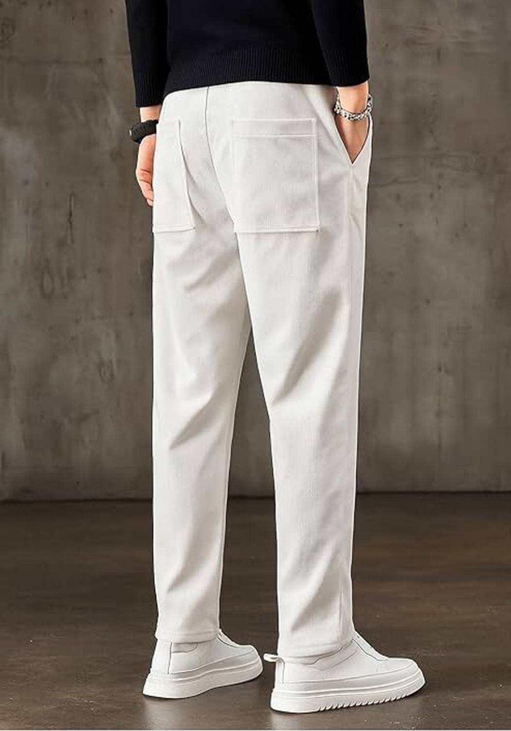 JexPuti Regular Fit Men White Trousers - Buy JexPuti Regular Fit