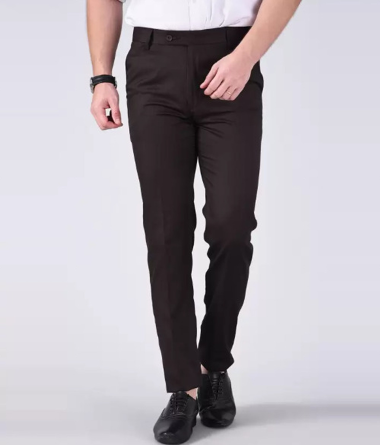 Image of Sucheh Gwalior Regular Fit Men Brown Trousers