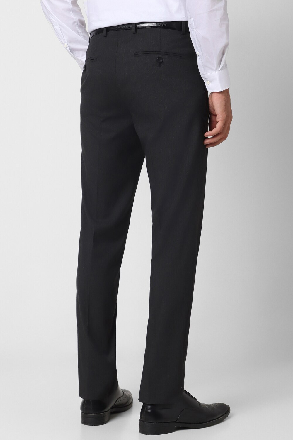Image of PETER ENGLAND Slim Fit Men Black Trousers