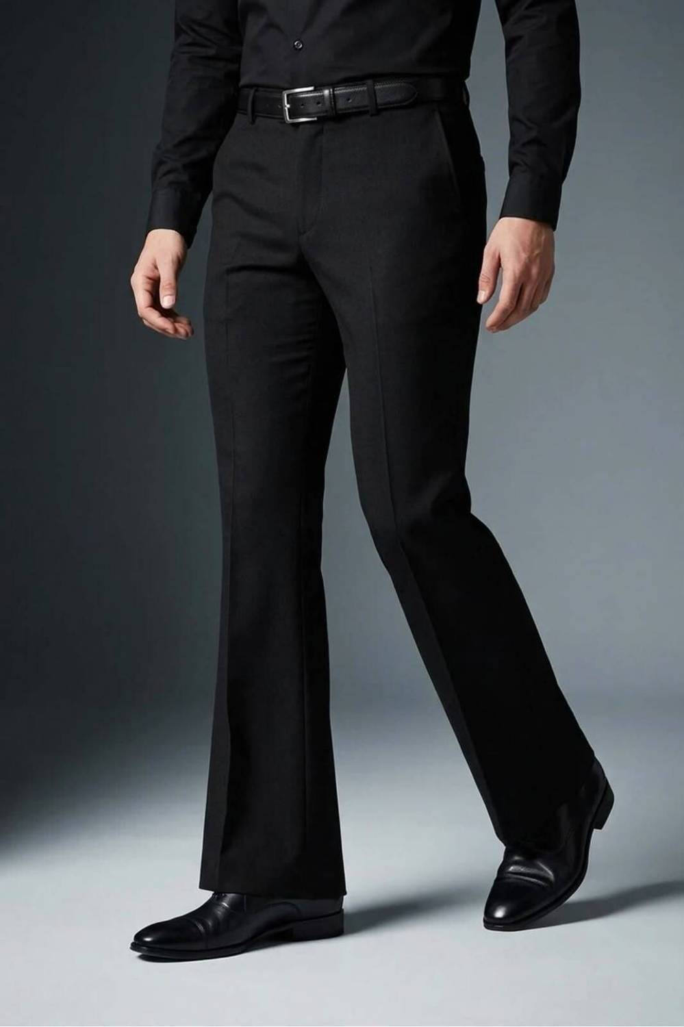 Forest Men Black Straight Fit Trousers - Image 1