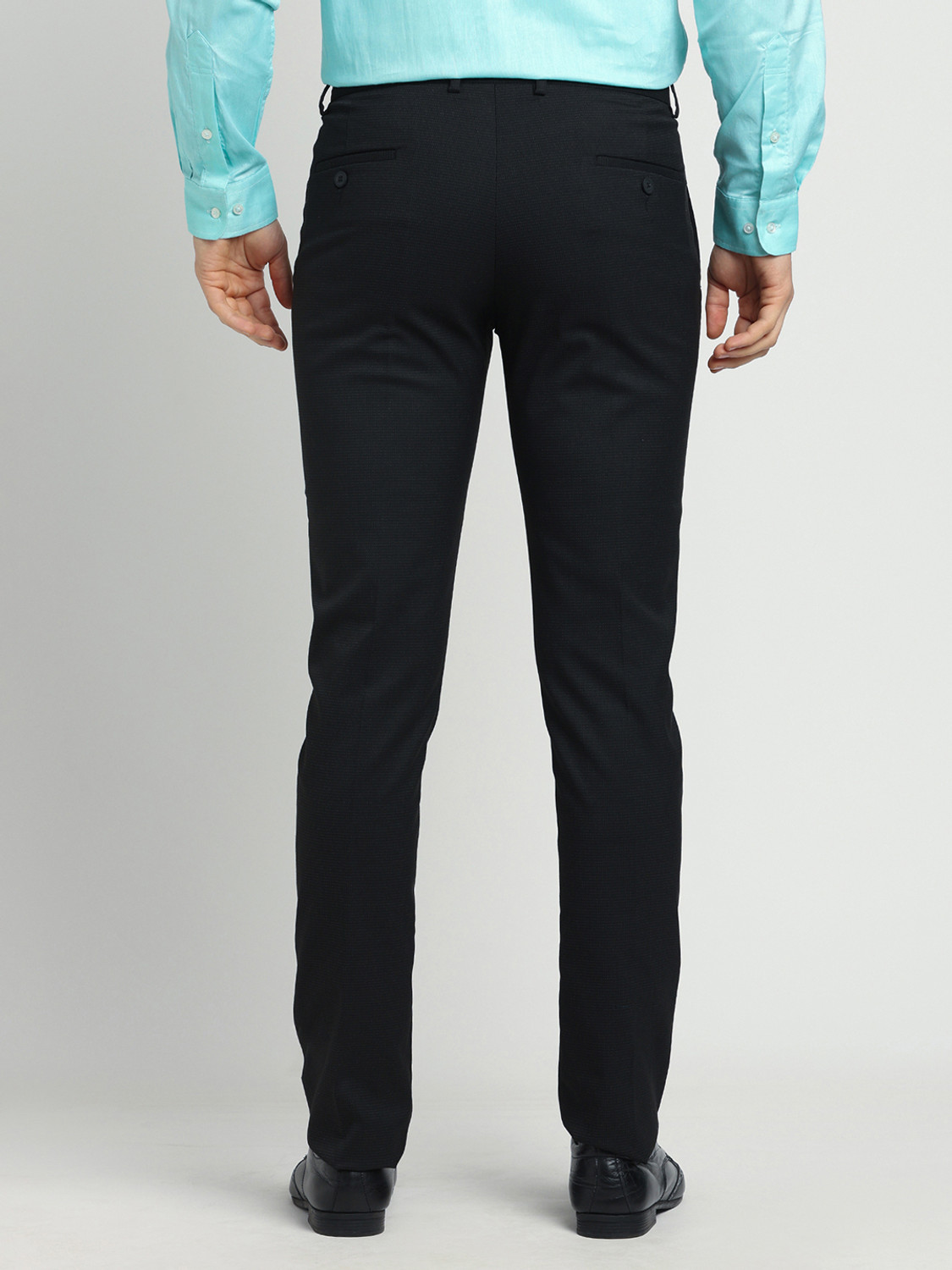 Image of TURTLE Slim Fit Men Black Trousers