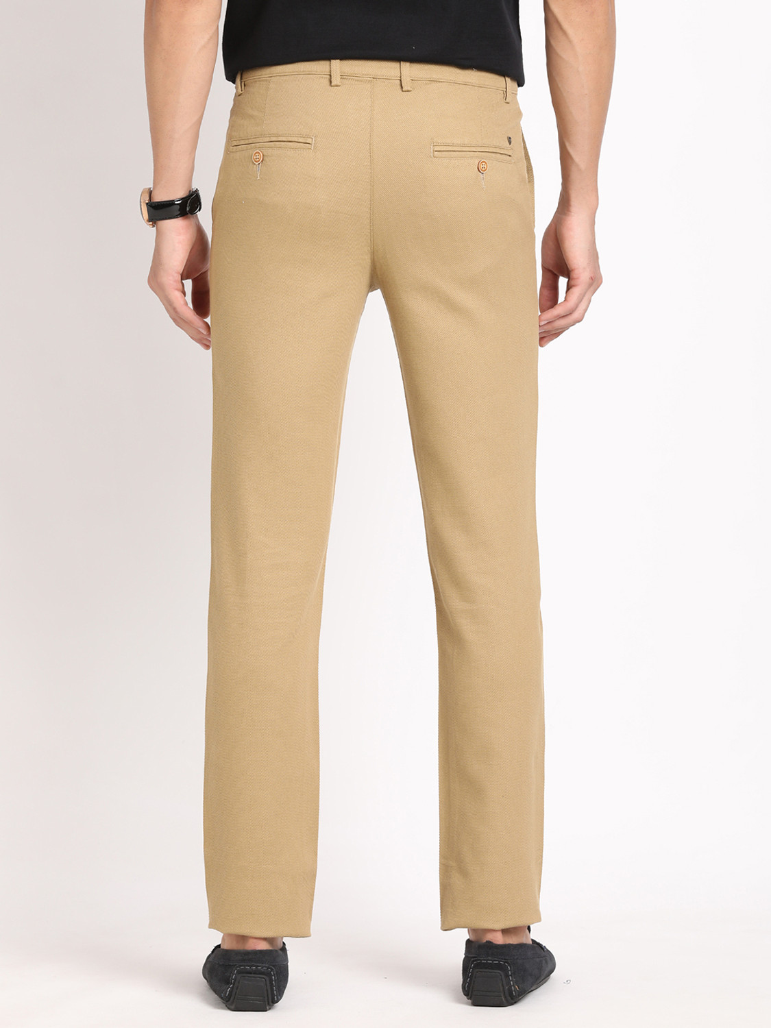 Image of TURTLE Skinny Fit Men Beige Trousers