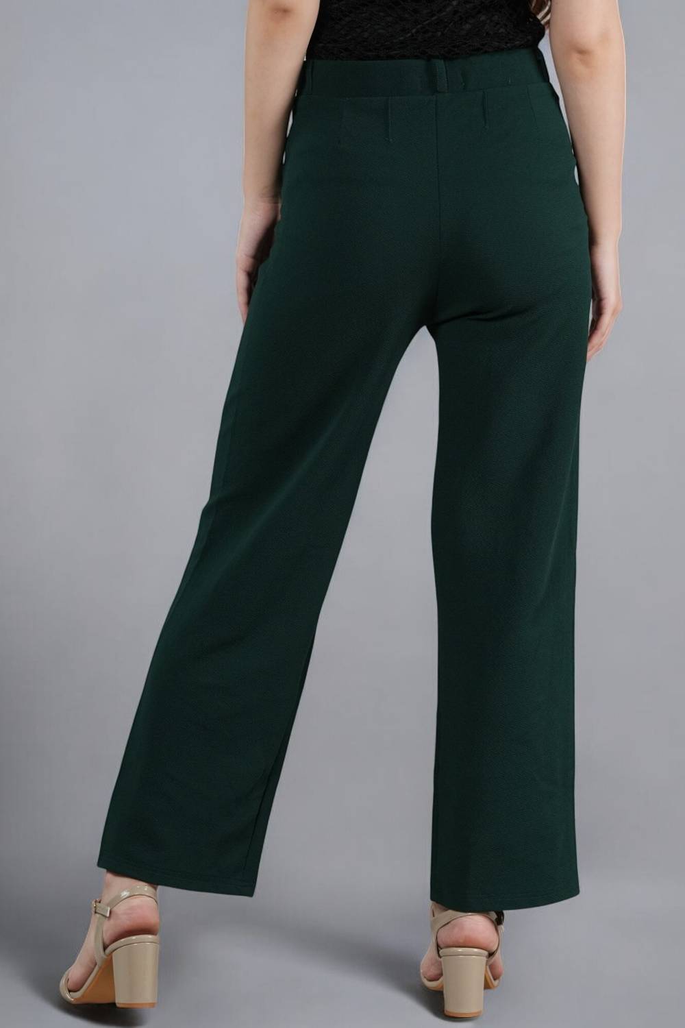 BELSHY Regular Fit Women Green Trousers