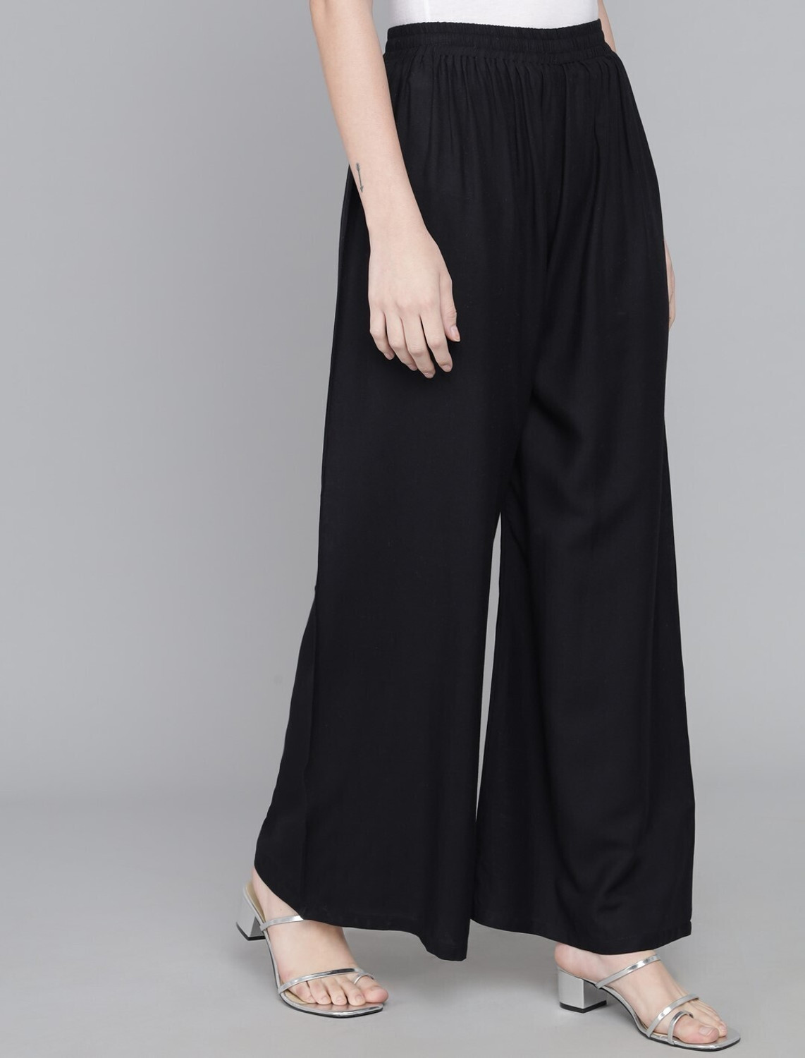 Image of thread plus Relaxed Women Black Trousers