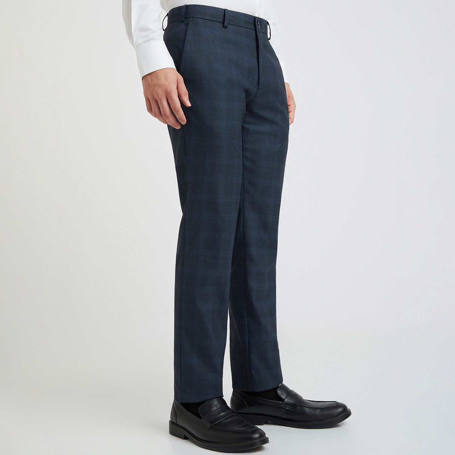 Image of Raymond Slim Fit Men Dark Blue Trousers