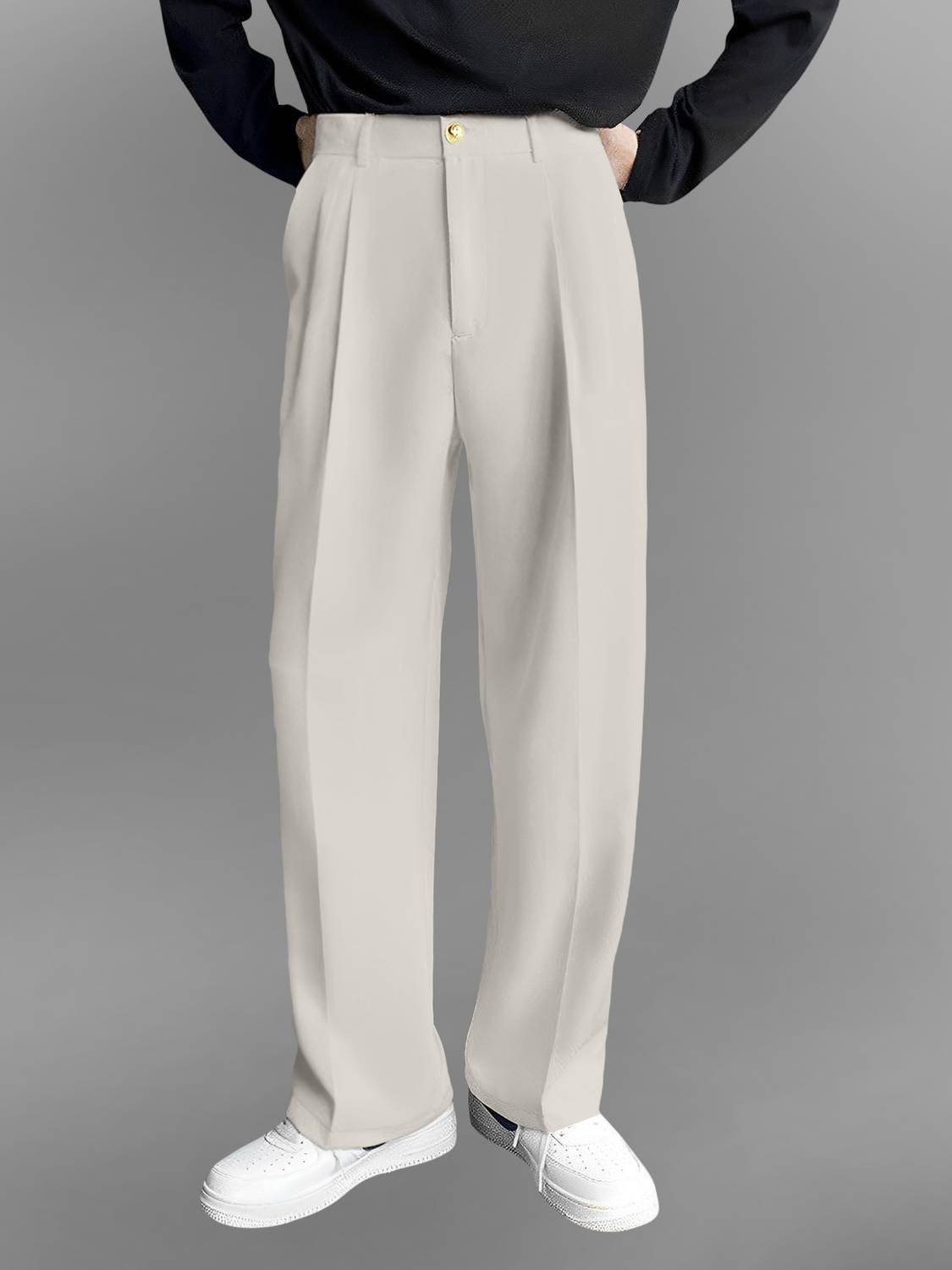 FTX Loose Fit Men Beige Trousers - Image 1