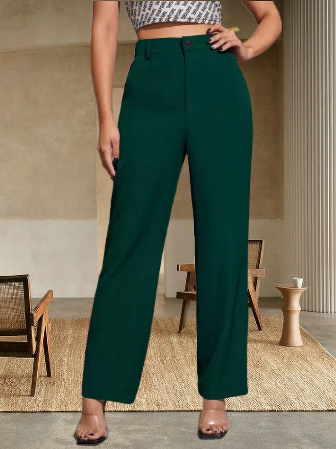 Belfry Regular Fit Women Green Trousers