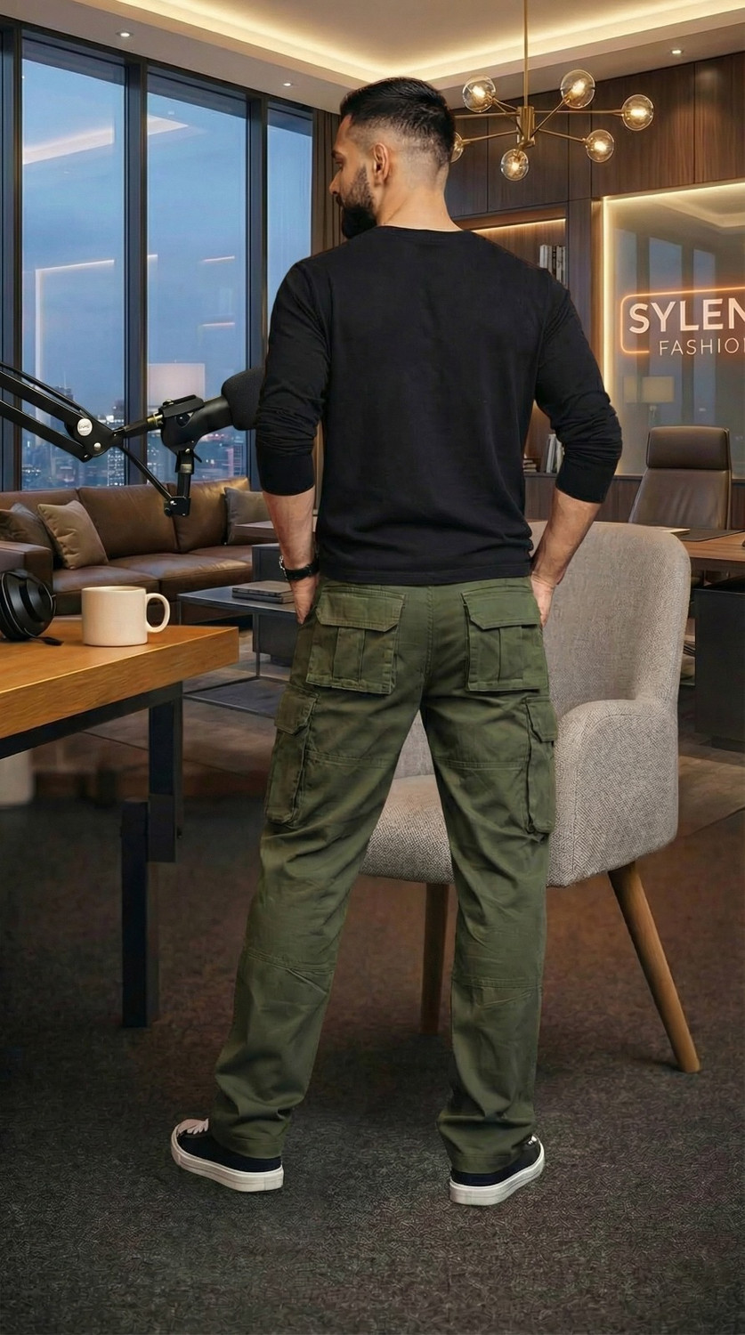 Image of Momai Regular Fit Men Green Trousers